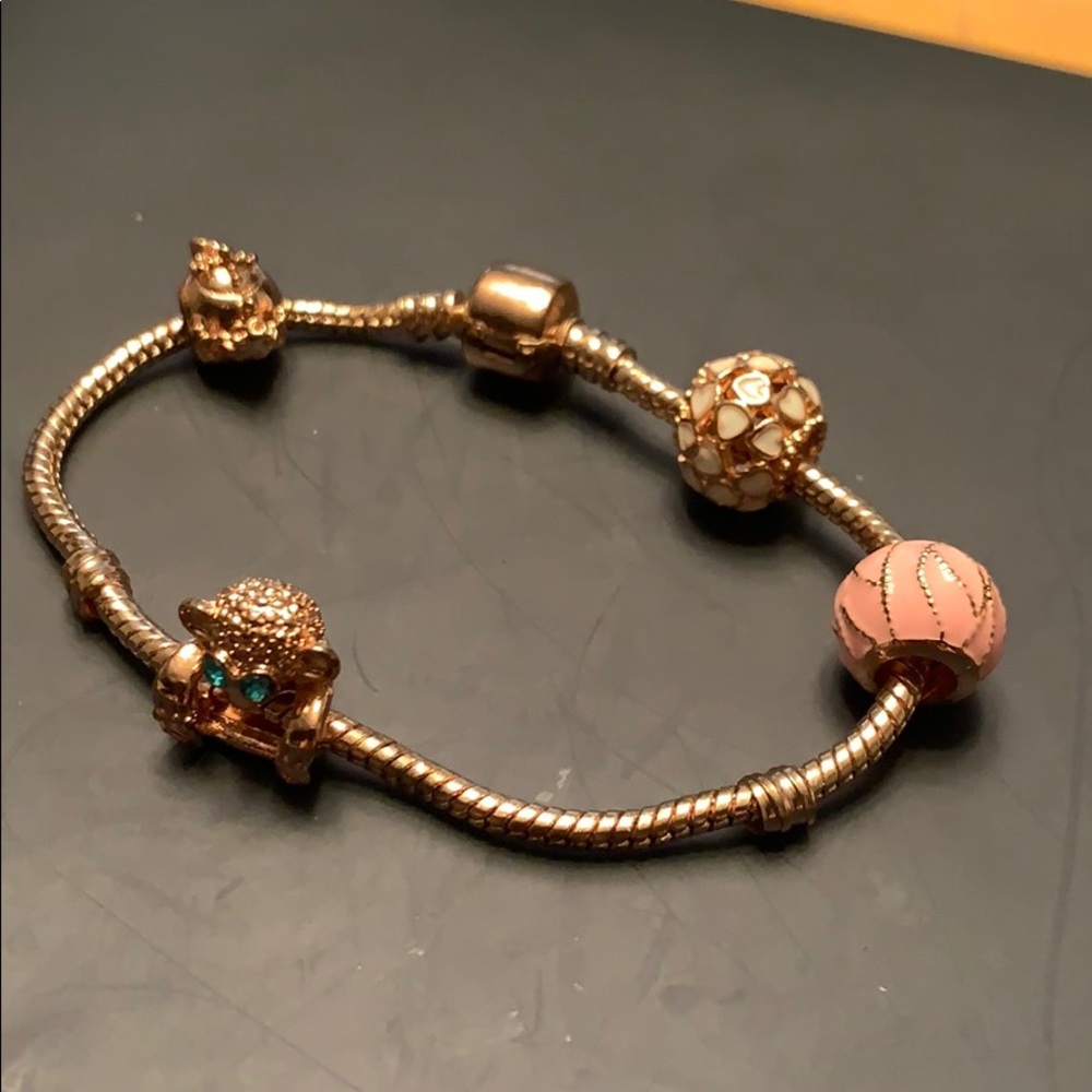 Rose gold charm bracelet